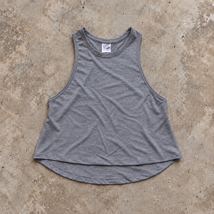 Belle Crop Tank in Heather Gray