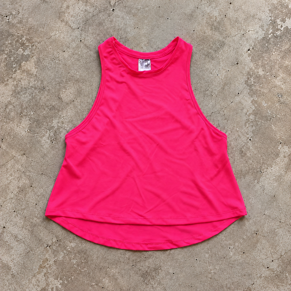 Belle Crop Tank in Electric Pink