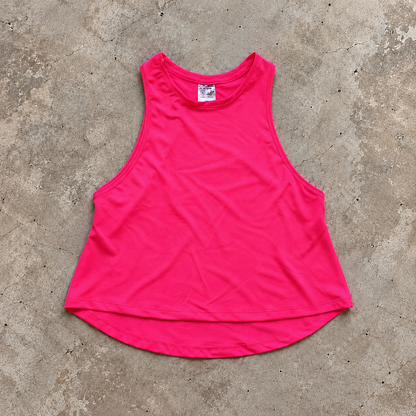 Belle Crop Tank in Electric Pink