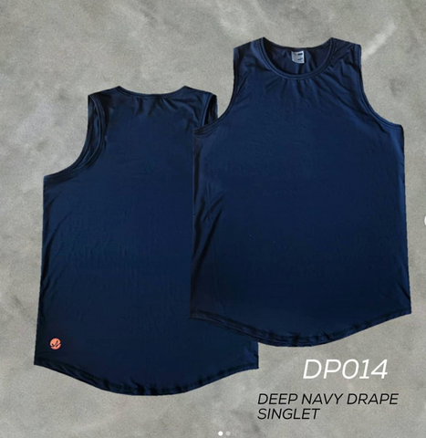 Deep Navy Drape Singlet